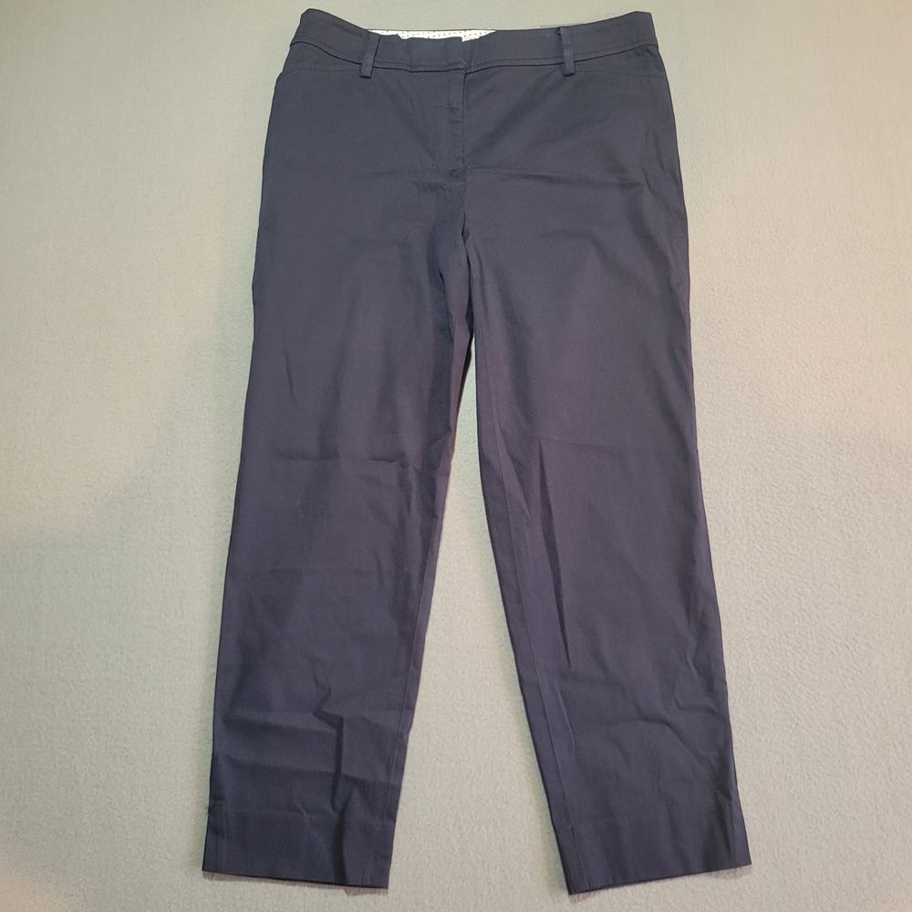 Talbots Perfect Crop Pant Navy Blue Slim Leg Mid Rise Size 6 NEW